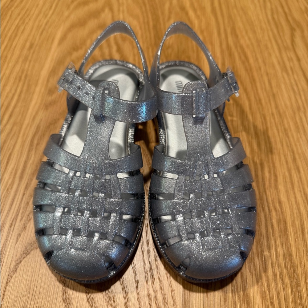 Kids Mini Melissa Silver Jelly Sandals